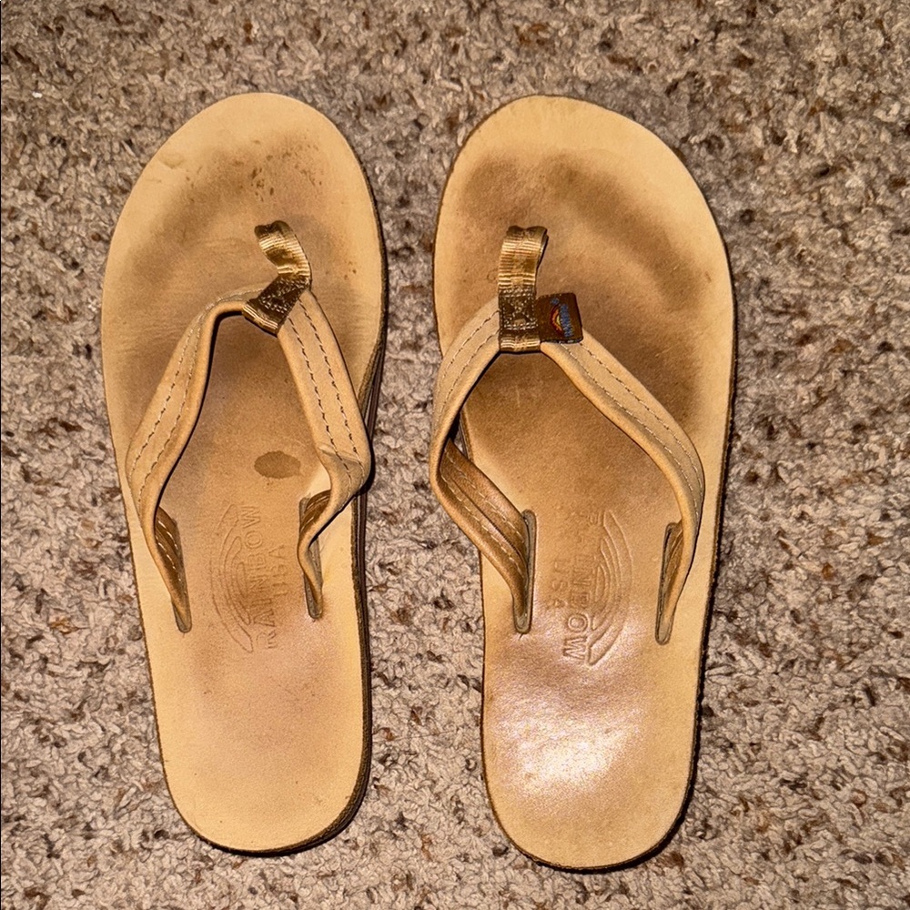 Rainbow Sandals Tan Flip Flops